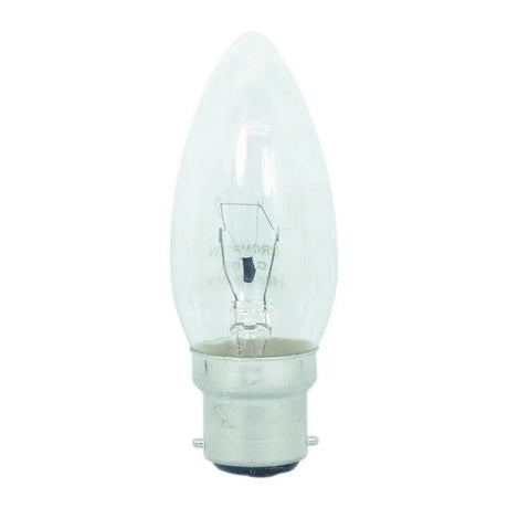 Clear light bulb on a white background