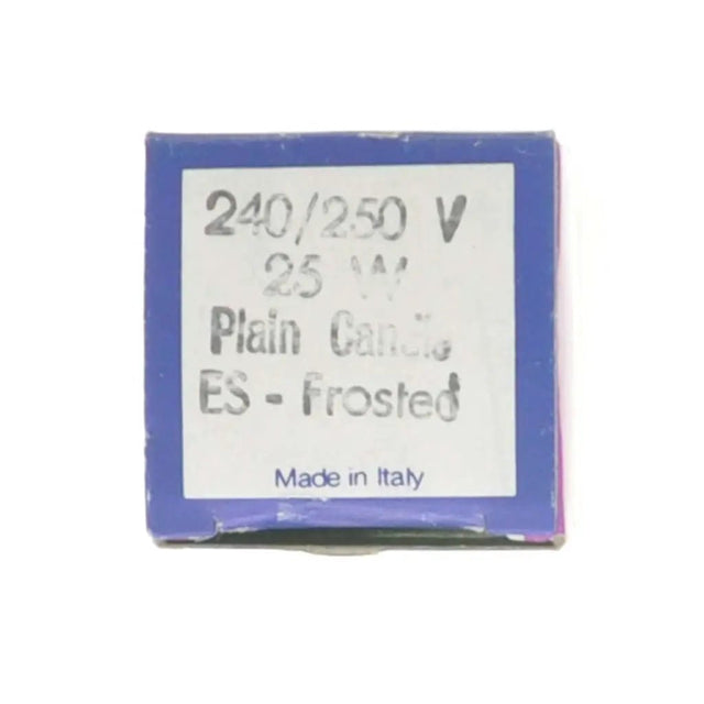 Light bulb packaging with specifications on a white background