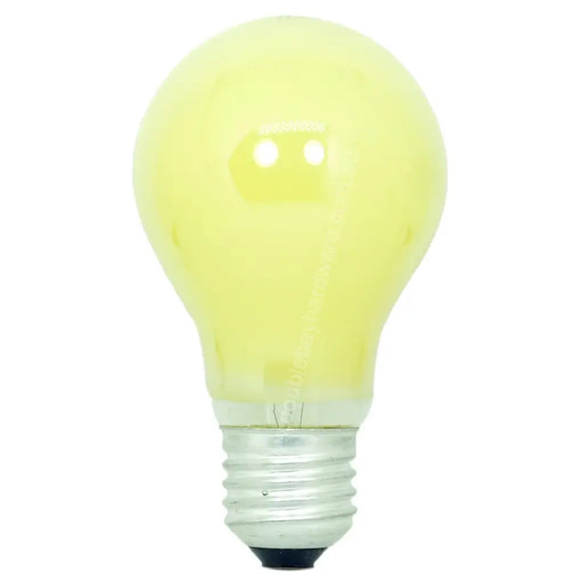 Yellow light bulb on a white background