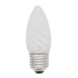 White LED candle light bulb on a white background