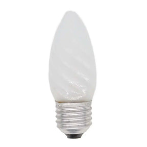 White LED candle light bulb on a white background