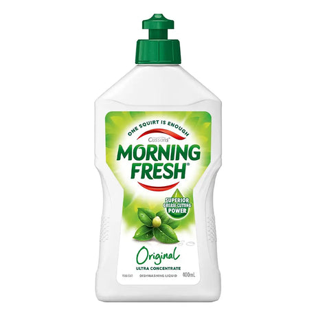 Bottle of Morning Fresh dishwashing liquid on a white background