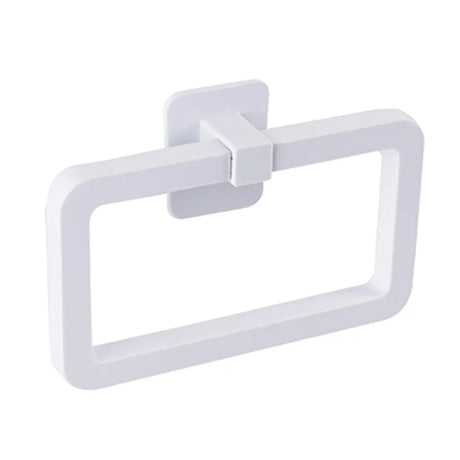White metal towel ring on a white background