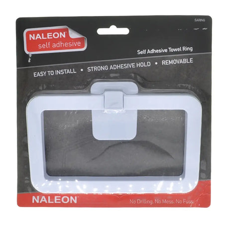 Naleon self-adhesive towel ring packaging on a white background