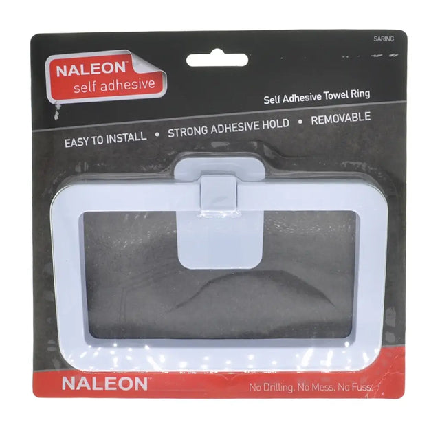Naleon self-adhesive towel ring packaging on a white background