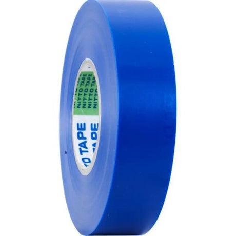 Blue tape roll with visible brand name on a white background