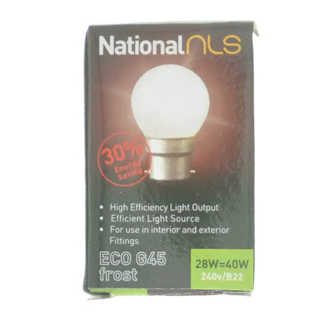 National NLS eco light bulb packaging on a white background