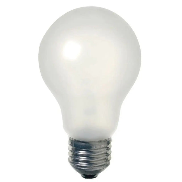 White light bulb on a white background