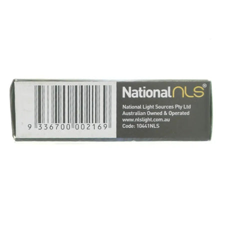 Product packaging with National NLS branding and barcode on a white background