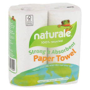 Pack of naturale paper towels with a frog graphic on a white background
