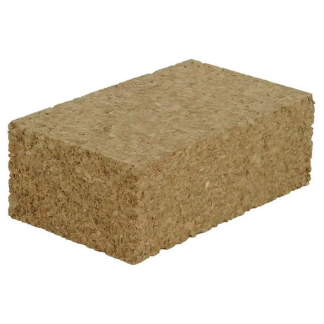 Rectangular block of cork on a white background