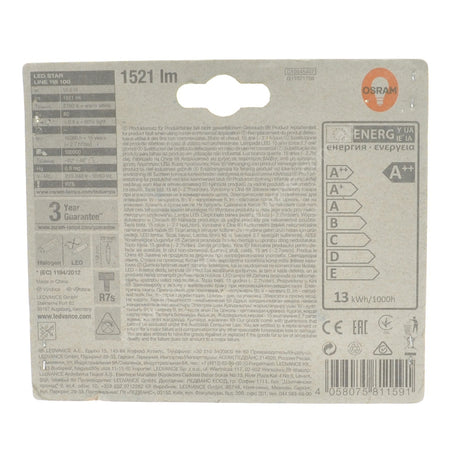 OSRAM Double Ended Linear LED Light Bulb R7s 240V 12.5W 118mm W/W 811591