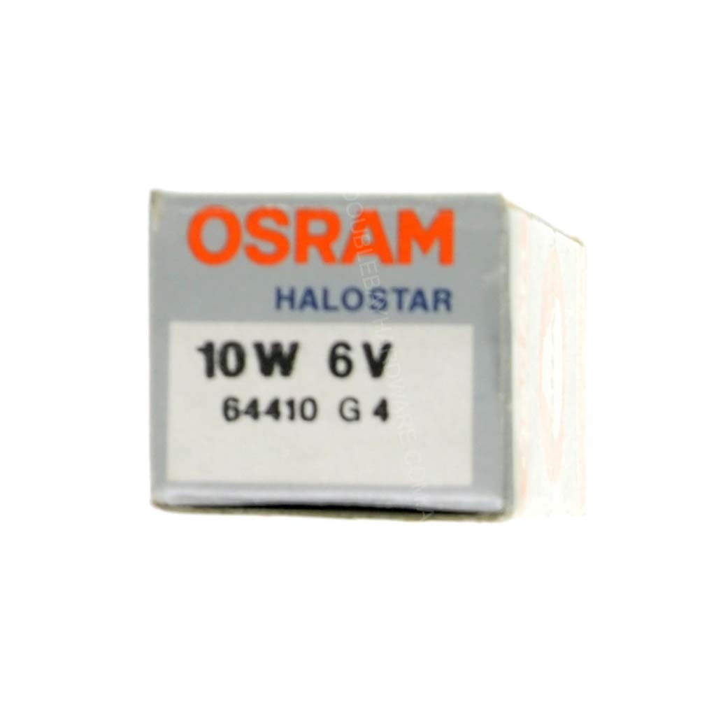 OSRAM Bi-Pin Halogen Light Bulb G4 6V 10W Clear 64410