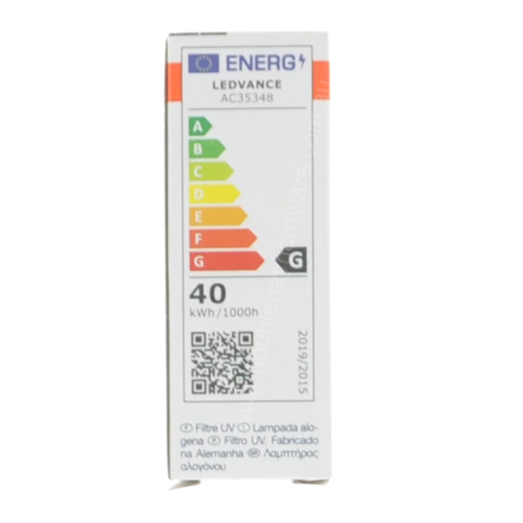 OSRAM Bi-Pin Halopin Oven Halogen Light Bulb 350°C G9 230V 40W 66740