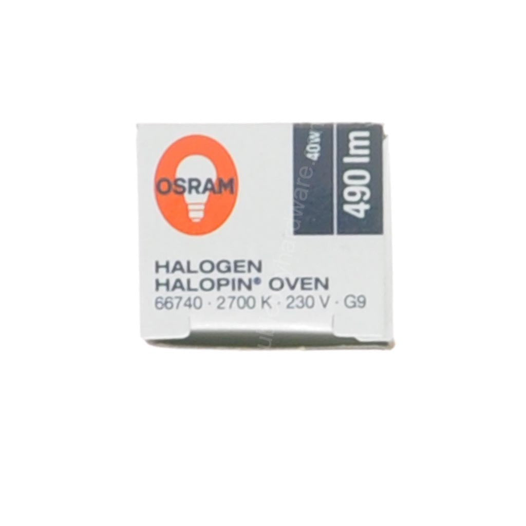 OSRAM Bi-Pin Halopin Oven Halogen Light Bulb 350°C G9 230V 40W 66740