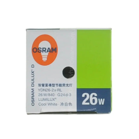 OSRAM light bulb packaging with green and blue accents on a white background