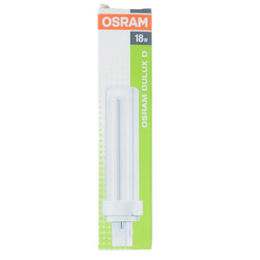 Osram Dulux D fluorescent light bulb packaging on a white background