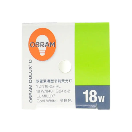 OSRAM Dulux D fluorescent light bulb packaging on a white background