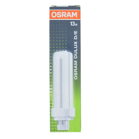 Osram Dulux D/E light bulb packaging on a white background