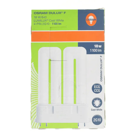 Osram Dulux F light bulb packaging on a white background