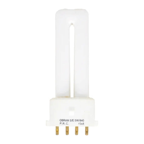 Fluorescent 2G7 light bulb on a white background