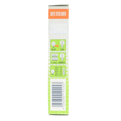 osram bulb packaging with energy efficiency rating on a white background