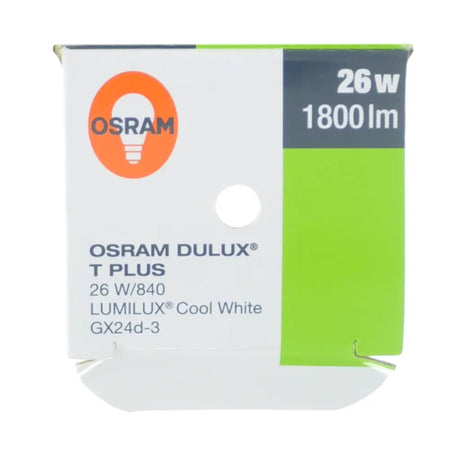 Osram Dulux T Plus light bulb packaging on a white background