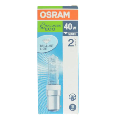 OSRAM halogen eco bulb packaging on a white background