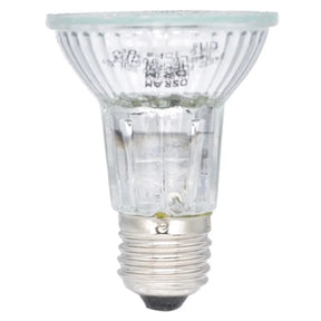 Clear light bulb with Osram branding on a white background