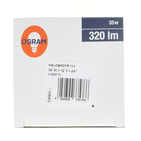OSRAM light bulb packaging with specifications on a white background