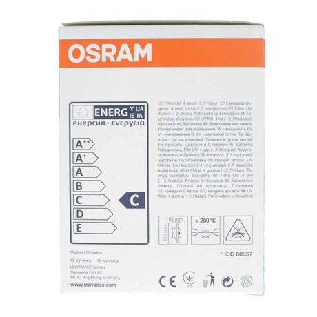 OSRAM energy label on a white background
