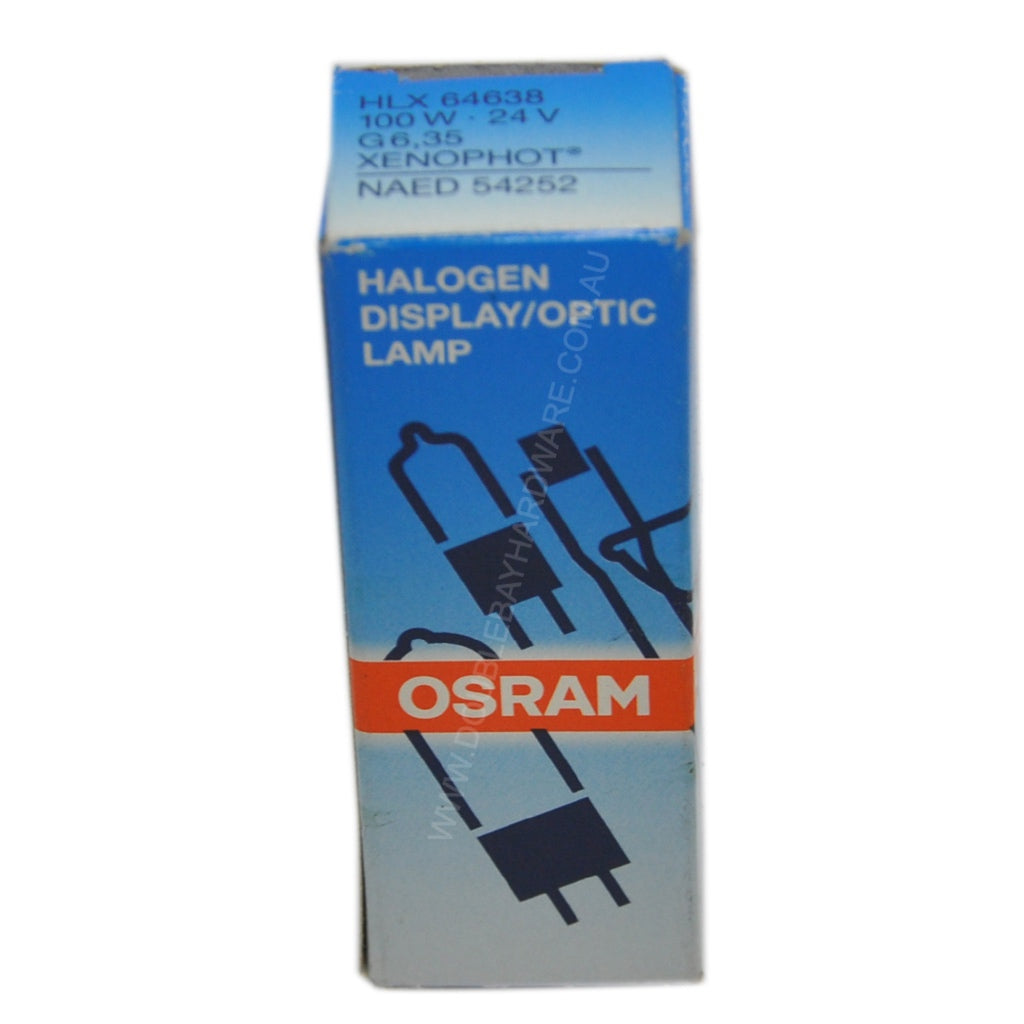 OSRAM Bi-Pin XENOPHOT Halogen Light Bulb G6.35 24V 100W Clear HLX64638