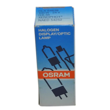 OSRAM halogen display/optic lamp packaging on a white background