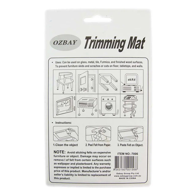 Ozbay Trimming Mat packaging with usage instructions and product details.