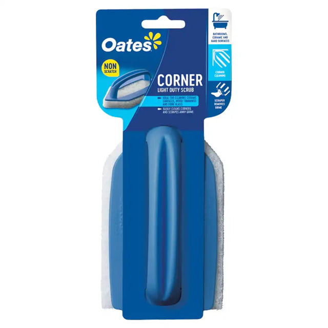 Oates corner scrubber with packaging on a white background