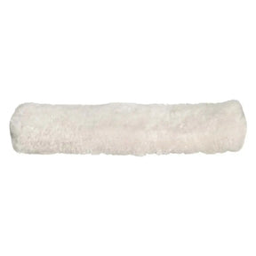 White fluffy cylindrical object on a white background