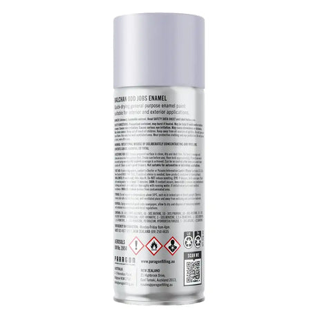chrome Spray paint can with label on a white background