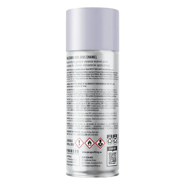 chrome Spray paint can with label on a white background