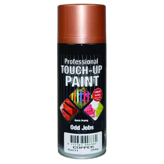 Copper spray paint can with 'Professional Touch-Up Paint' label on a white background
