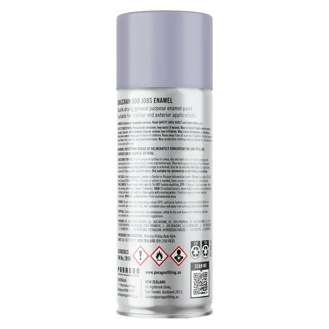 grey primer Spray paint can with label on a white background