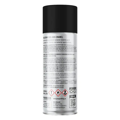 Spray paint can with label on a white background