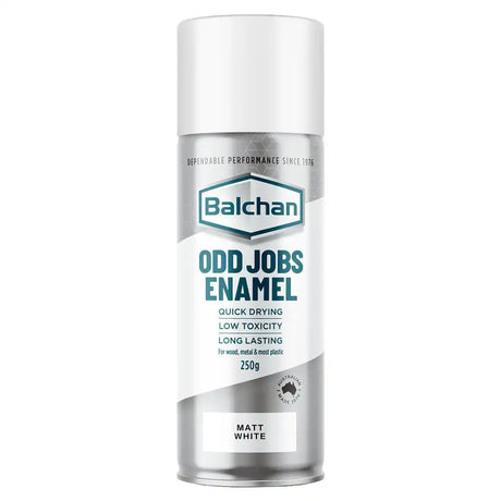 Balchan Odd Jobs Enamel spray matt white can on a white background