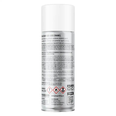 matt white Spray paint can with label on a white background