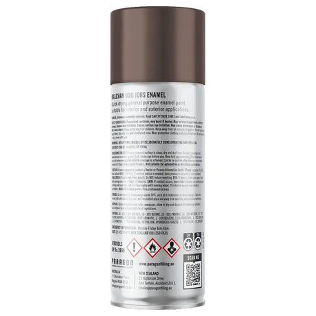 mission brown Spray paint can with label on a white background