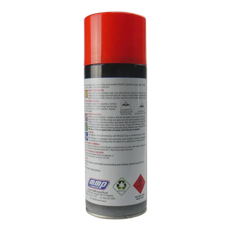Aerosol can with a red cap on a white background
