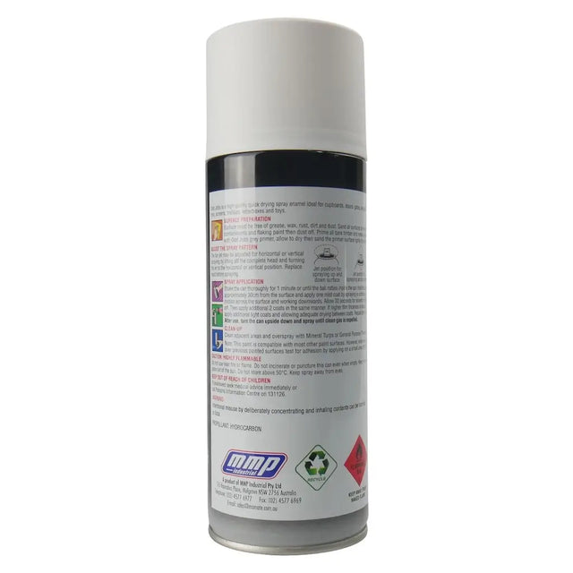 Aerosol can with a label on a white background