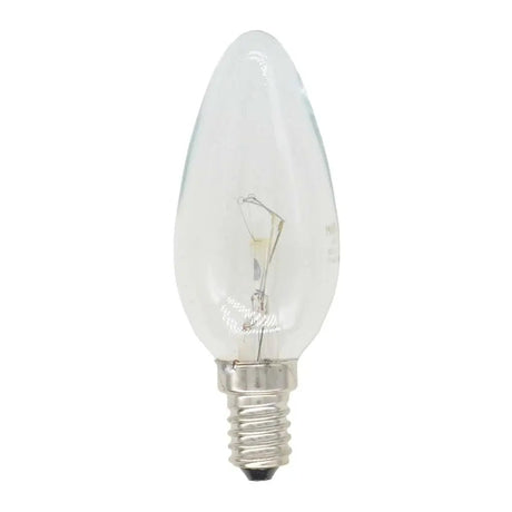 Clear light bulb on a white background
