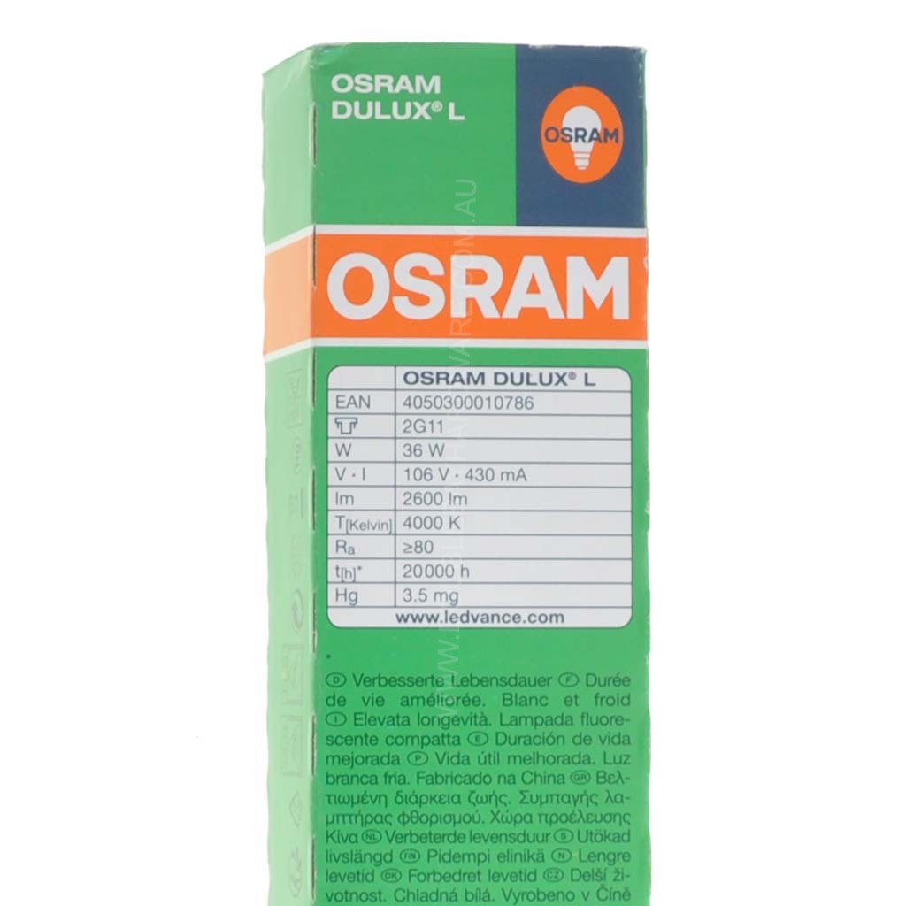 Osram Dulux L Lumilux 4 Pin Light Bulb 2G11 36W/840