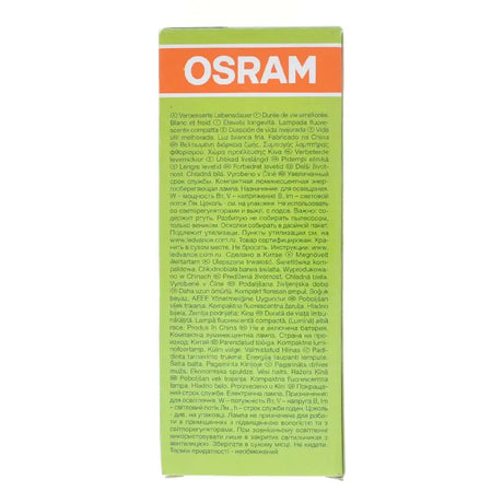 OSRAM packaging with green background and white text
