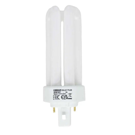 Compact fluorescent bulb on a white background